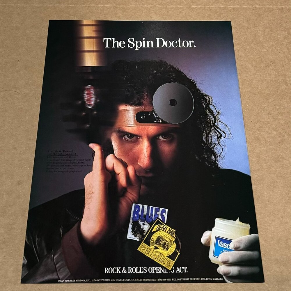 Blues Saraceno - Dean Markley - 1996 Vintage Print Advertisement